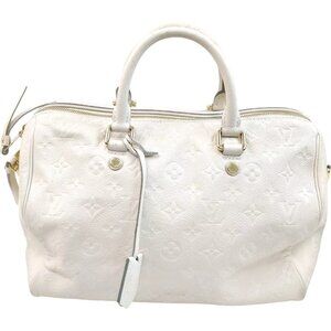 067648AV (S6) Louis Vuitton Satchel Bag White Monogram Empreinte
